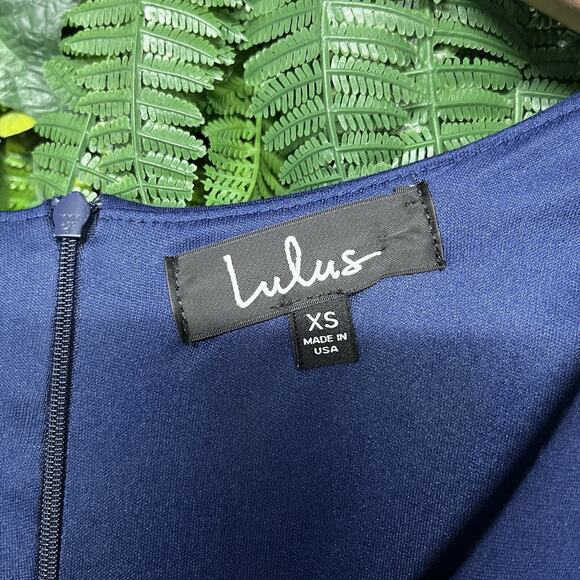 LULUS Dress XS Blue Sleeveless Fit Flare Cocktail As Swoon As Possible 2609 - Picture 4 of 7